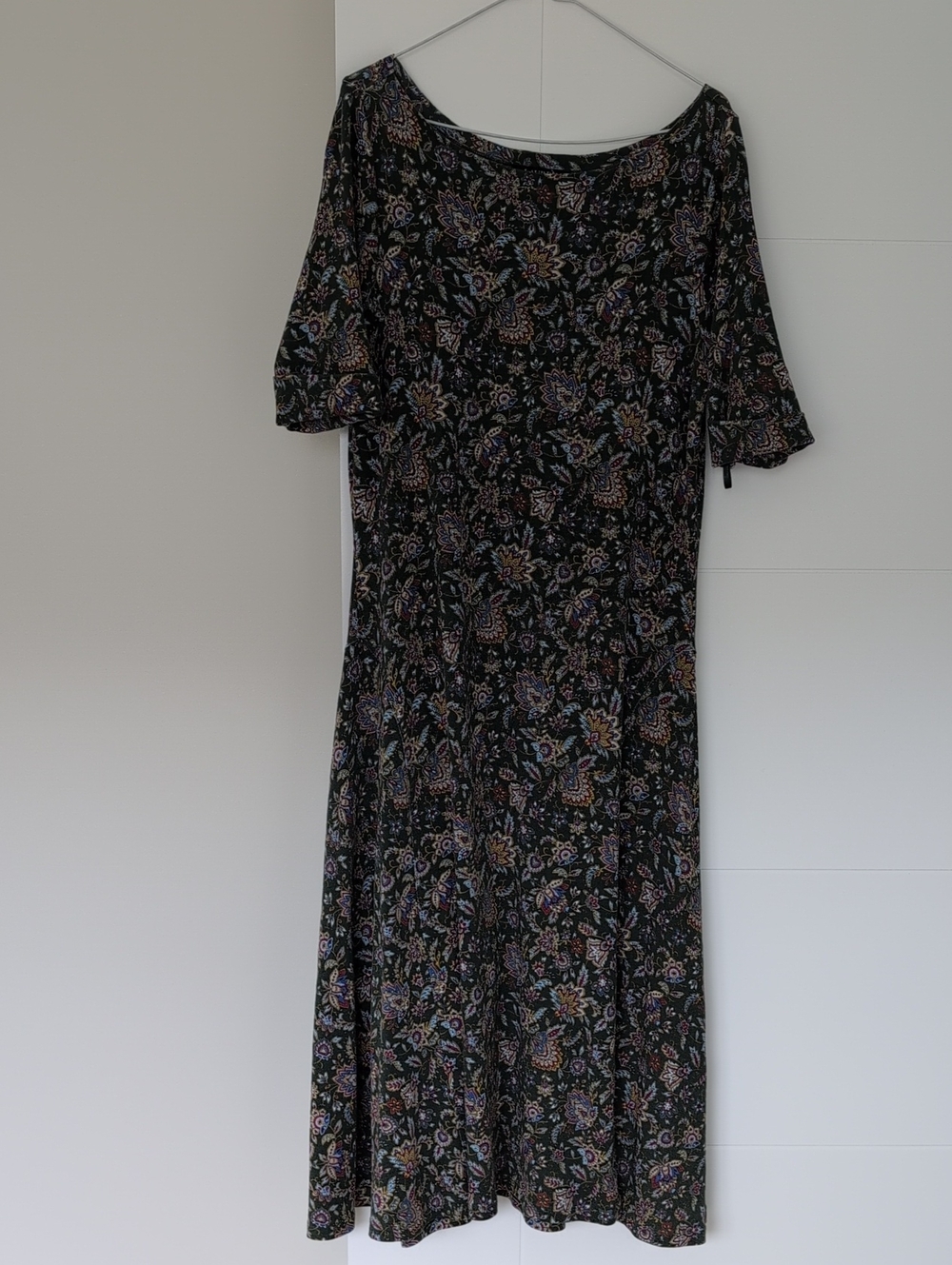 Ralph Lauren GreenFloral Maxi Dress with 3/4 Sleeves